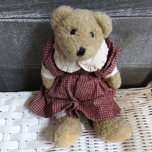 Vintage Boyds Bears Patsy Bear 10" Red Plaid Dress Retired Collectible 1995 VTG